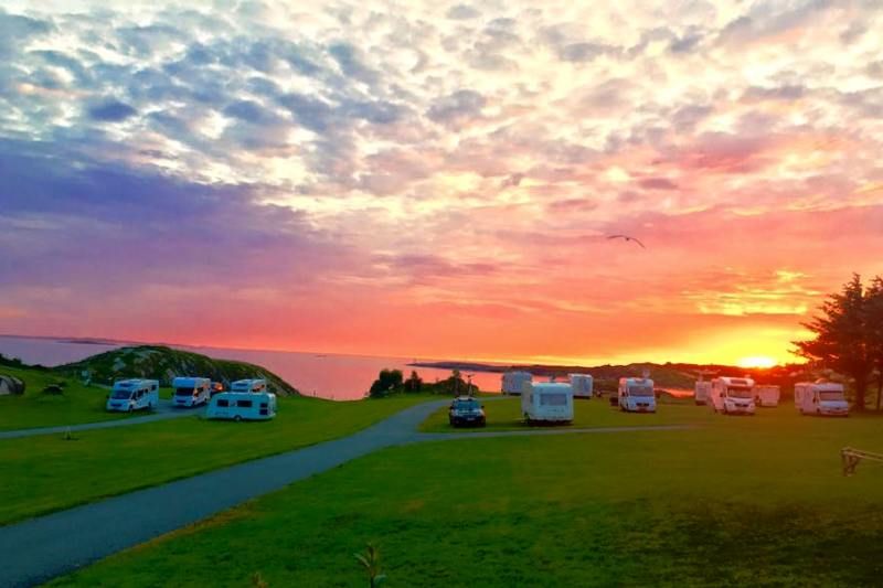 Haraldshaugen Camping ondergaande zon