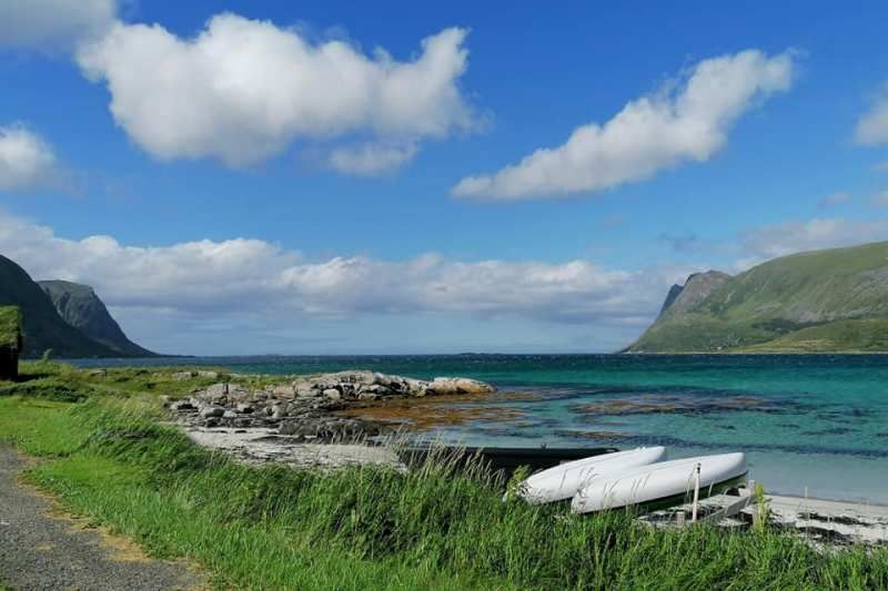 Rystad Lofoten Camping direct aan strand en zee