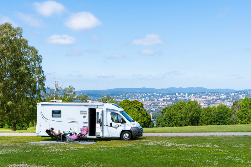 Topcamp Ekeberg Camping Oslo uitzicht op Oslo